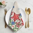 thumbnail image 2 of Cloth Napkins Set of 6 - 20x20 Inches, Independence Day Washable Reusable Table Napkins, 4th of July Striped Stars Patriotic Burlap Soft & Absortbent Dining Napkin for Party Wedding Hotel Restaurant, 2 of 9