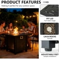 thumbnail image 5 of Chicdaze 28-inch Square Propane Gas Outdoor Fire Pit - Grey & Black, 5 of 14