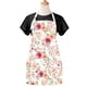 thumbnail image 3 of Claswcalor Delantal de flores rosas con bolsillos Delantal floral para cocinar Delantal de cocina de rosas de acuarela para mujer Delantal con pechera ajustable impermeable, 3 of 5