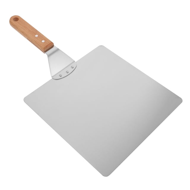 Shisuyan 1pc Stainless Steel Baking Shovel Pizza Shovel Kitchen Tool (Silver, Wood Color)