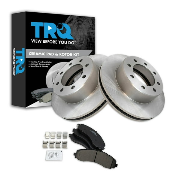 TRQ Front Brake Pad & Rotor Kit Brake Pads Brake Rotor Ceramic Fits Select 2019-2022 Ram 2500 3500