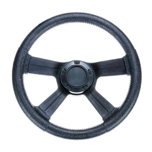 Attwood Marine Volant 8315-4 13 Pouces de Diamètre; 4 Rayons; Adhérence Douce Non Magnétique; Noir PVC; Sans Boutons de Régulateur de Vitesse; 5 Boulons; pour les Barques / Bateaux de Sport et Runabouts; avec Bouchon