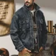 thumbnail image 5 of Chaqueta vaquera para hombre, otoño, vintage, cargo, a bordo, japonesa, retro, de alta calidad, abrigo vaquero para hombre, una pieza, estética coreana, lujo, 5 of 5