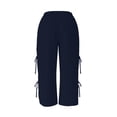 thumbnail image 7 of ThriftyPlait Womens Plus Size Baggy Pants Cotton Ruched Casual Flowy Pants Loose Fit High Rise Pants Drawstring Wide Leg Elastic Waist Trousers, 7 of 7