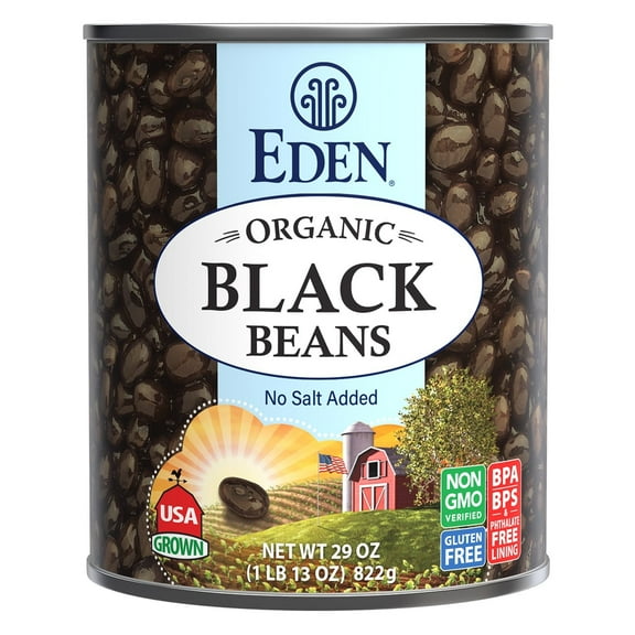 Pack of 12, Eden Foods Organic Black Beans, 29 oz