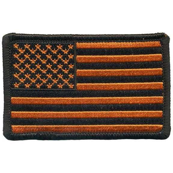 Hot Leathers PPQ1322 3 x 2 in. Orange American Flag Patch - Multi Color