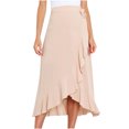 thumbnail image 2 of Idoravan Women's Basic Versatile Skirt Clearance Womens Casual Fashion One-Piece Lace Up Skirt Irregular Hip Pack Solid Color Skirt, 2 of 7