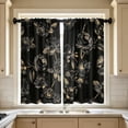 thumbnail image 2 of 1 Pair 2D Printed Kitchen Short Curtain Panels Washable Easy Install Window Drapes, Decorative Patterned Small Window Curtains For Kitchen Bedroom Bathroom, Light Filtering Short Window Treatments, 2 of 6