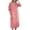 Pink, variant on Women's Boat Neck Midi Dress with Side Button Detail Short Sleeve Casual Shift Dress with Pockets for Everyday Wear