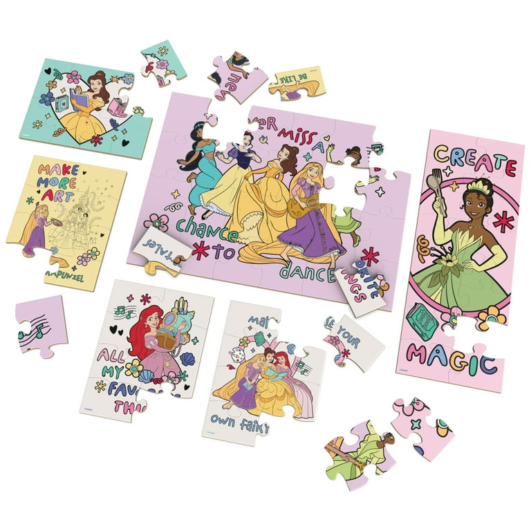 Spin Master Games, Disney Princes 6-Pack of Wooden Jigsaw Puzzles