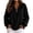 WYE-Black, variant on Women Ribbed Long Sleeve Shirts for Women Collar V Neck Quarter Zip Pullover Lightweight Loose Fit Soft Comfy Tunic Tops