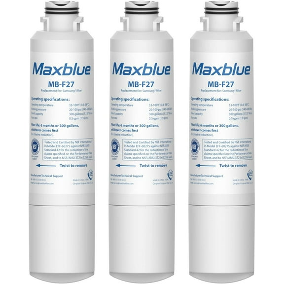 Maxblue Replacement for Samsung DA29-00020B, HAF-CIN/EXP, HAF-CIN, RF28HMEDBSR/AA, RF28K9380SR, RF263BEAESR/AA, RF28JBEDBSG, RF4287HARS, RF28HFEDTSR, DA97-08006A, Refrigerator Water Filter, 3 PACK