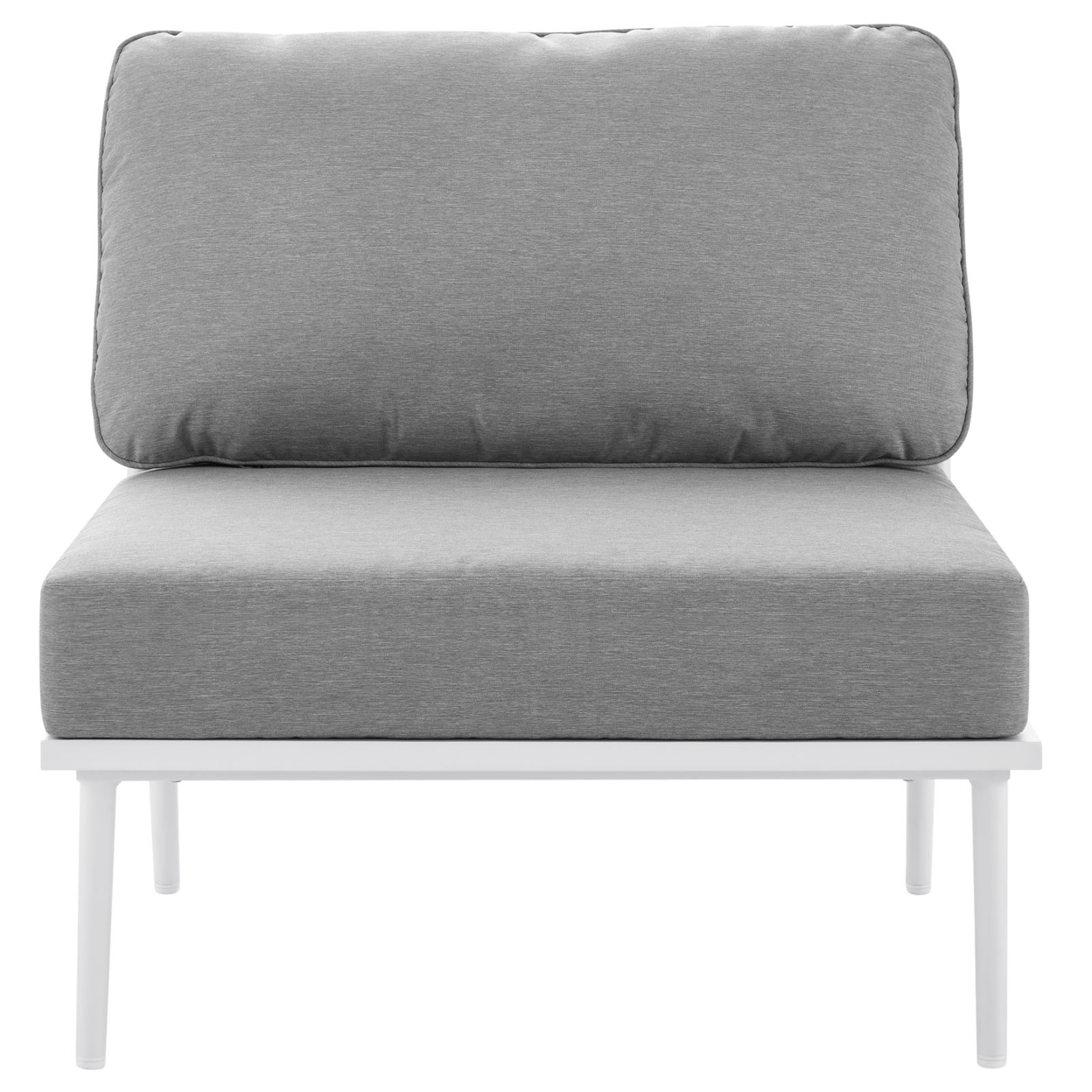Modway Stance Modern Fabric & Aluminum Outdoor Armless Armchair in Gray - image 5 of 7