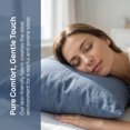 thumbnail image 3 of Unique Bargains Cotton Envelope Closure Pillowcases 2 Pack Wrinkle Resistant Bedding Blue, 3 of 5