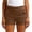#328-Brown, variant on Cutuoiiu Women Solid Color Elastic Waist Twill Shorts with Pockets Casual Summer Hiking & Everyday Wear Gifts