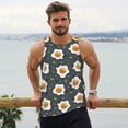 thumbnail image 6 of Gukieu Cute Poached Eggs Print Men's Quick Dry Fitness Vest, Round Neck Sleeveless Fitness Bodybuilding Top-Large, 6 of 7
