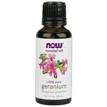 Aromatherapy Oil Geranium NOW Essential Oils, Geranium Oil, Soothing Aromatherapy Scent, Steam Distilled, 100% Pure, Vegan, 1-Ounce ()