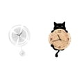 thumbnail image 1 of Reloj de pared con diseño de gato, silencioso, sin , acrílico, MDF, decorativo, ideal para sala de estar, dormitorio, estudio, oficina, regalo., 1 of 8