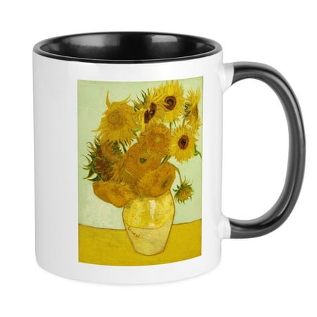 

CafePress - Vase With Twelve Sunflowers By Vincent Mug - Ceramic Coffee Tea Novelty Mug Cup 11 oz