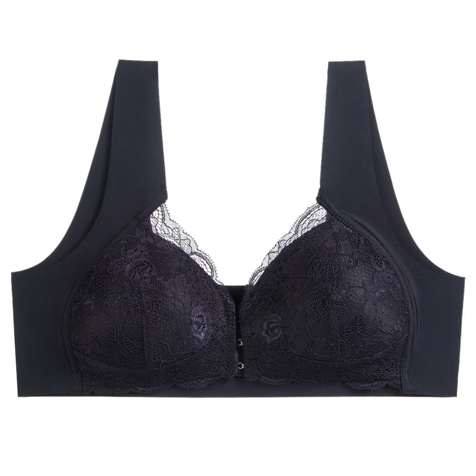 Mrat Bras for Women Wireless Ladies Traceless Comfortable One-Piece Comfy Padded Bralettes for Women Bras for Women Wireless Sports Push up Bra Woman Underwear Underwear Black 2XL