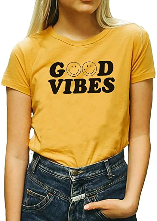 YourTops Women G??d Vibes Shirt Good 