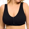 thumbnail image 3 of Dwellite Bra for Women Front Closure No Underwire Comfort Senior Wireless Full Coverage Bra 2026 Black 48, 3 of 6