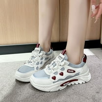 XIMIN Women Breathable Mesh Chunky Lightweight Sneakers Fashion Platform Casual Athletic Running Dad Shoes Comfortable Non-Slip Wedge Walking Tennis Gym Sneakers