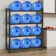 thumbnail image 4 of Flylapdo 5 Gallon Jug Holder 4 Tier Bottle Stand Water Cooler Rack Heavy Duty Carbon Steel Water Bottle Holder Organizer Shelf 3 Row 12 Slots Water Rack for 5 Gal Water Bottle benchmark, 4 of 10