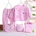 thumbnail image 2 of Lovebay Infant Baby Girl Clothes Set ,5Pcs Shower Gift Set, Bodysuit Pants Hat Bib Pink 0-3 Months, 2 of 2