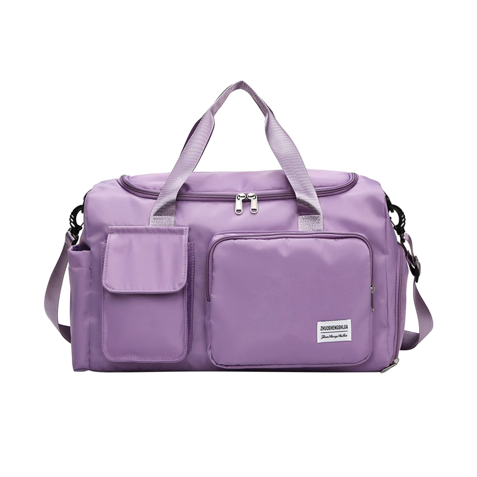 JUYGO Large Foldable Travel Duffel Bag, Sports Tote Gym Bag with Wet Pocket, Carry on Hospital Bags, Shoulder Weekender Overnight Bag for Women and Men