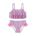 thumbnail image 3 of RTKFRFLM Kids Girls Bikini Set Ruffle Cute Princess Swimsuit Sun Protection Two Piece Beach Bathing Suit, Size 4-12 Years, 3 of 9