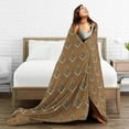 thumbnail image 5 of DouZhe Ultra-Soft Micro Fleece Lightweight Flannel Bed Blanket, Brown Mason Masonic Symbol Print Cozy Warm Throw Blankets, 40"x30", 5 of 7