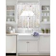 thumbnail image 3 of Spring Wildflowers Swag Kitchen Curtains Sets for Windows 24 Inch Length, Pastoral Rustic Farmhouse Botanical Short Window Curtain Panels Swags Valances and Tiers 3 Piece Set for Cafe/Dining Room, 3 of 5