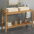 thumbnail image 2 of vidaXL Wood Teak Vanity Cabinet Black/Cream 29.1"x17.7"x29.5"/52"x17.7"x29.5", 2 of 13