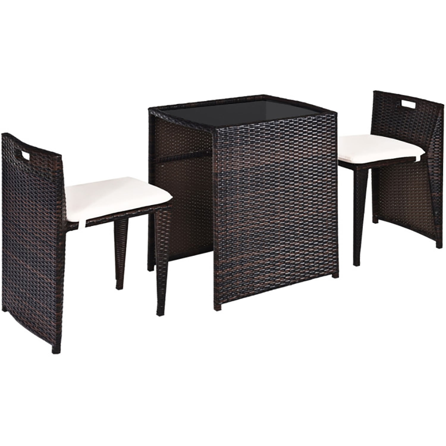 Aimee Lii 3 Pieces Cushioned Wicker Patio Bistro Set, Outdoor Patio Set with No Assembly Needed Aimee Lii 3 Pieces Cushioned Wicker Patio Bistro Set, Outdoor Patio Set with No Assembly Needed