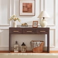 thumbnail image 3 of Joaxswe Long Console Table, Mid-Century Modern Entryway Table, Wood Sofa Table Behind Couch for Living Room Hallway, 47 inch, Walnut, 3 of 8