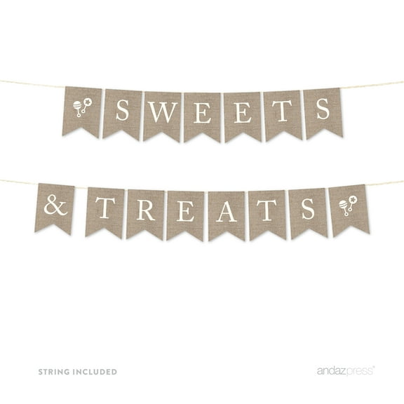 Sweets & Treats Burlap Pennant Party Banner