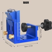 Petyoung Pocket Hole Jig Tool Kit,Pocket Hole Drill Guide Jig Set for 15° Angled Holes,Portable Wood Pocket Hole Screw Clamp System for Woodworking,Blue,Adjustable Carpentry Tool (Blue)