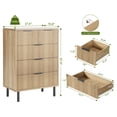 thumbnail image 2 of EastVita 54.7 Inch Chest of Drawers Wooden Modern Fluted 6 Drawer Dresser with Metal Legs and Handles and Anti-Tipping Design for Bedroom Living Room Hallway, 2 of 6