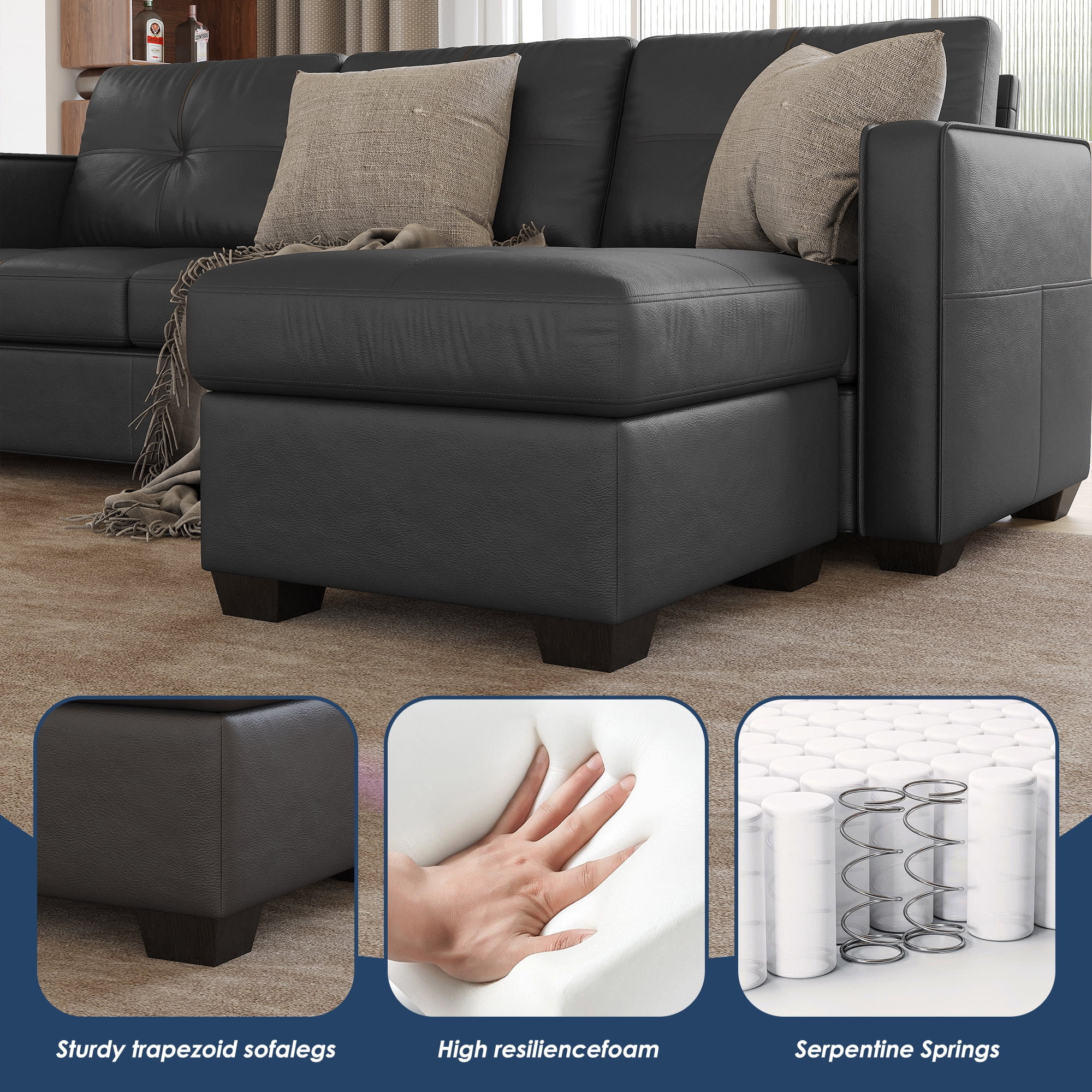 AODAILIHB 65" W Linen Fabric 2-Seat Sofa, Modern Love Seat Couch with 2 USB Charging Ports and Stowage Pocket, Upholstered Arm Sofa For Living Room, Office