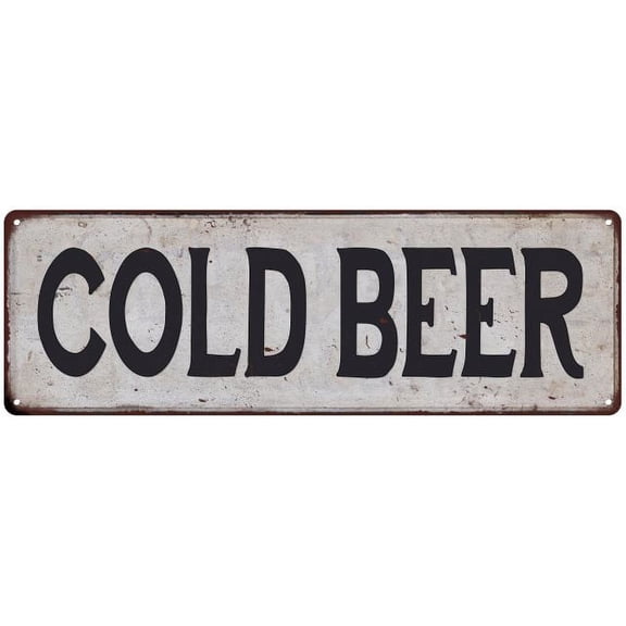 COLD BEER Vintage Look Rustic 6x18 Metal Sign Chic Retro 206180035049