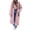 Pink-08, variant on Women's Maxi Length Zip Up Hooded Duster Coat, Oversized Long Jacket with Contrast Black Drawstrings