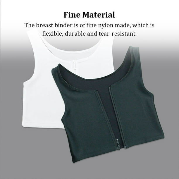 fastboy Nylon Women Flat Chest Binder Portable Foldable Washable Breathable  Solid Color Breast Binders Vest Corset Clothing Black 2XL