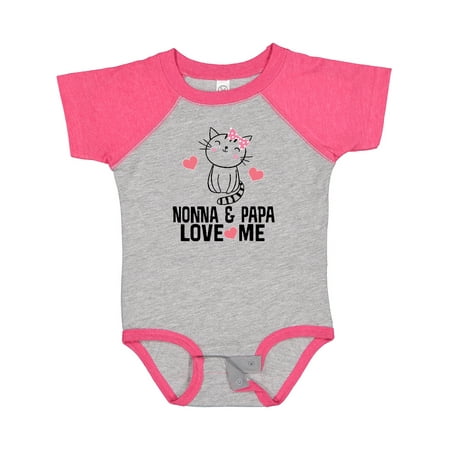 

Inktastic Nonna and Papa Love Me Grandchild Kitty Girls Baby Bodysuit