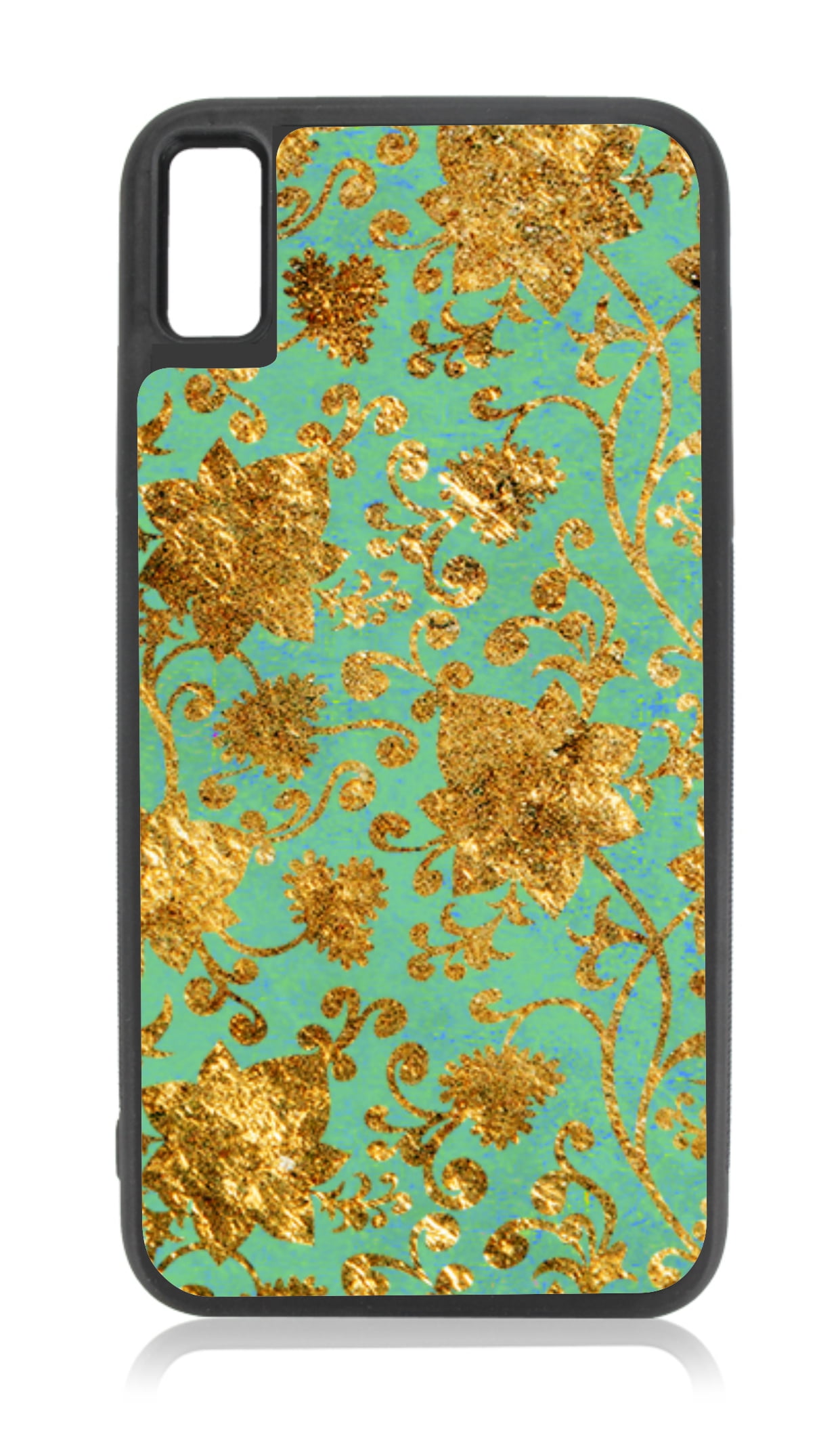 Gold Grunge and Mint 10xr Flower Case iPhone 10 xr Floral Case Design