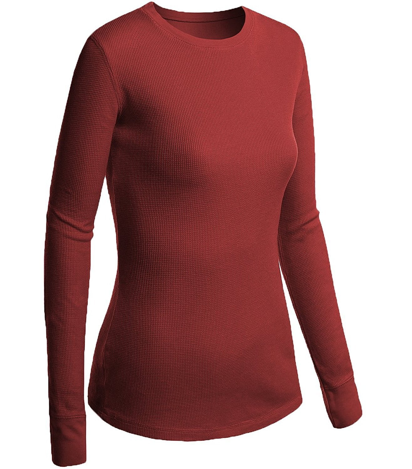 Active Basic Women Basic Round Crew Neck Thermal Long Sleeves T Shirt