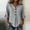Gray women v neck blouses a1, variant on Women Summer V Neck 3/4 Sleeve Button Down Striped Casual Blouses Tops Flowy Basic Pullover Tee Shirts Beach Vacation Outfits, Hot Pink M
