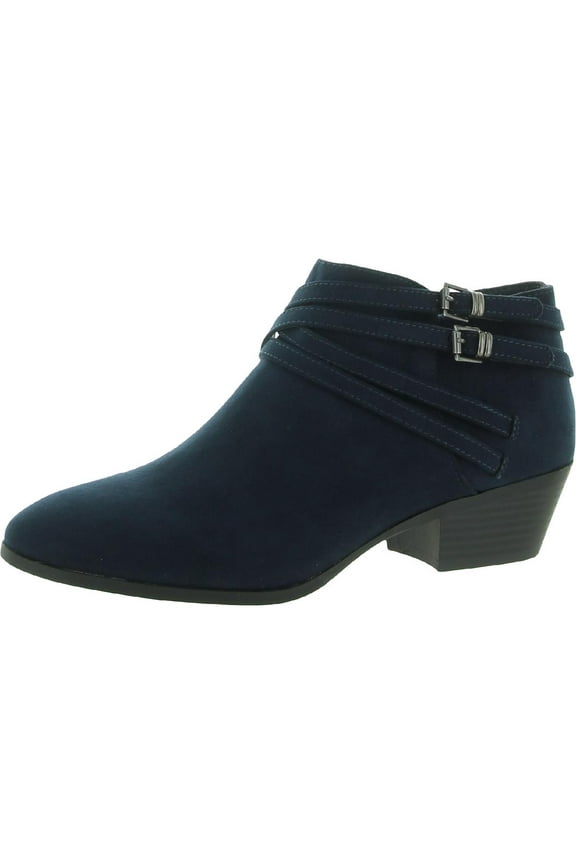 Womens Willow Microfiber Block Heel Ankle Boots