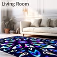 thumbnail image 2 of ODIKA 3'x5' Machine Washable Non-Slip Area Rug, Crystalline Prism Refraction Artistic Kaleidoscope High Traffic Rug with Pad, Blue, 591762, 2 of 8