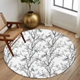 thumbnail image 2 of Large Round Rug 8Ft Washable Non-Slip, Natural Trees Branches Circle Area Rugs for Living Room Bedroom, Colored Birds Vintage Rustic Indoor Floor Mats Carpet Runner for Home Decor, 2 of 8